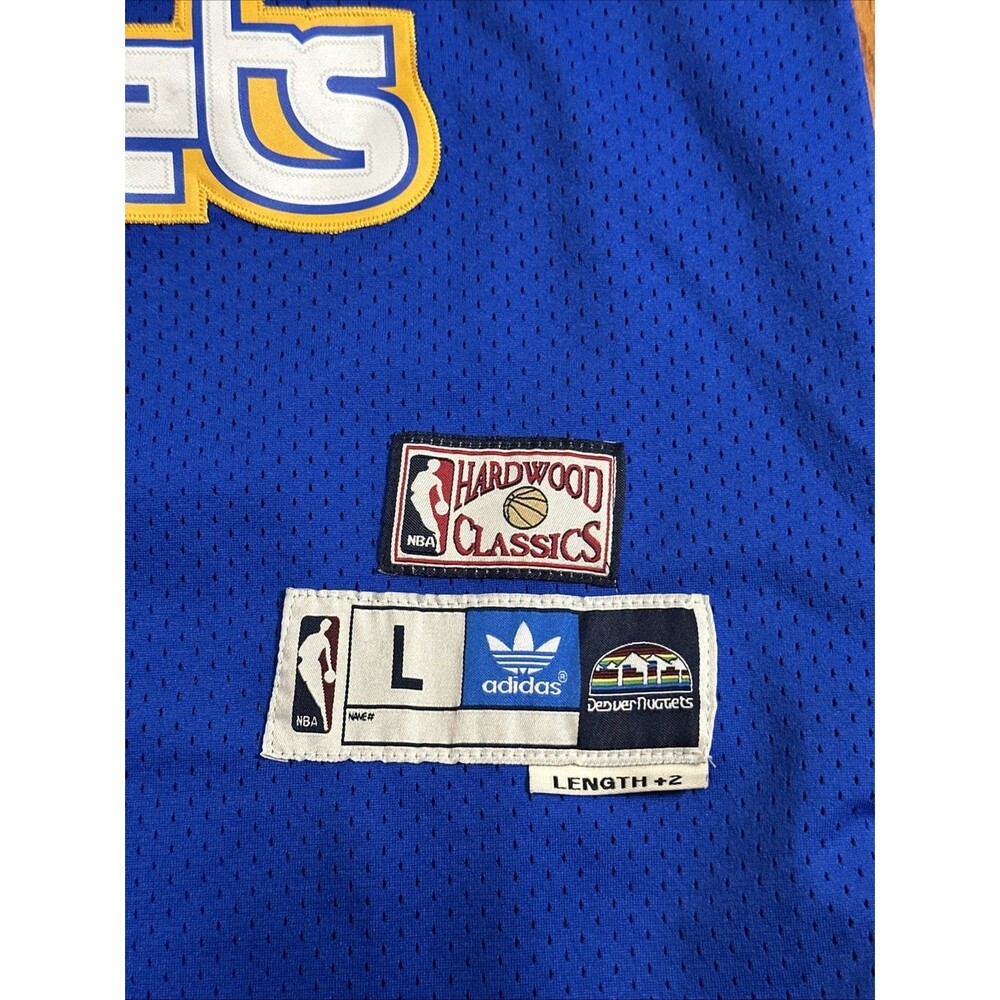 Denver Nuggets Basketball Jersey Mens Large NBA Dikembe Mutombo 55 Adidas - - Picture 3 of 8